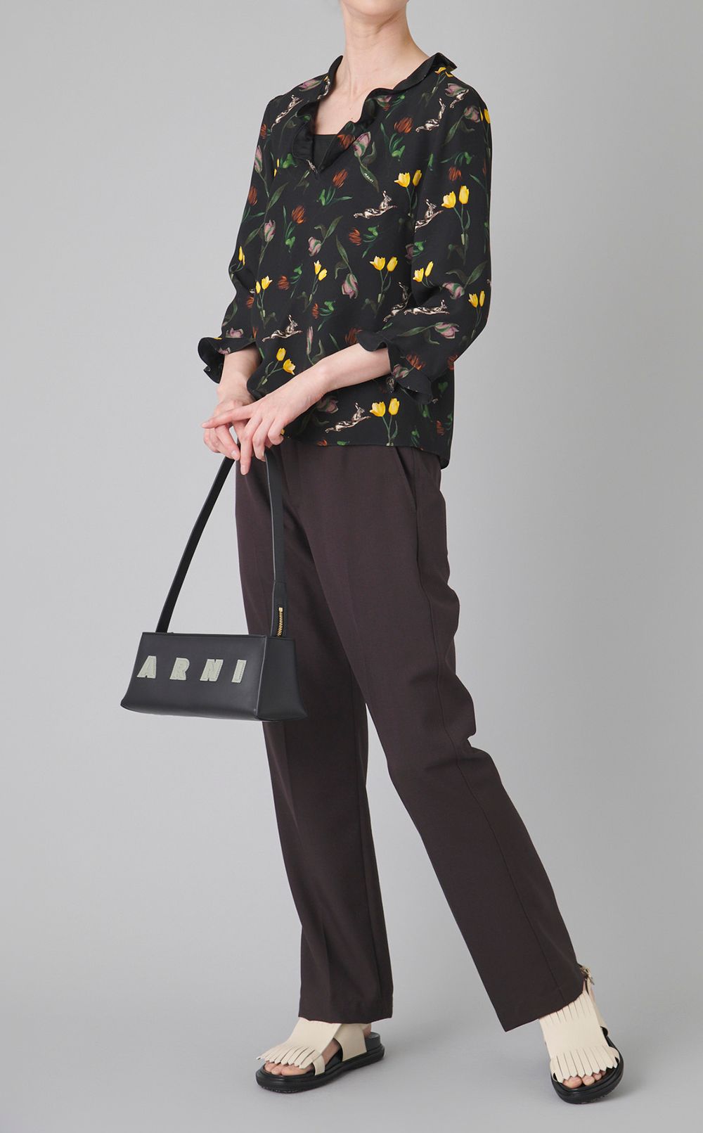 チューリップラビットプリントブラウス