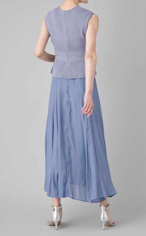 リブニットコンビフレアワンピース