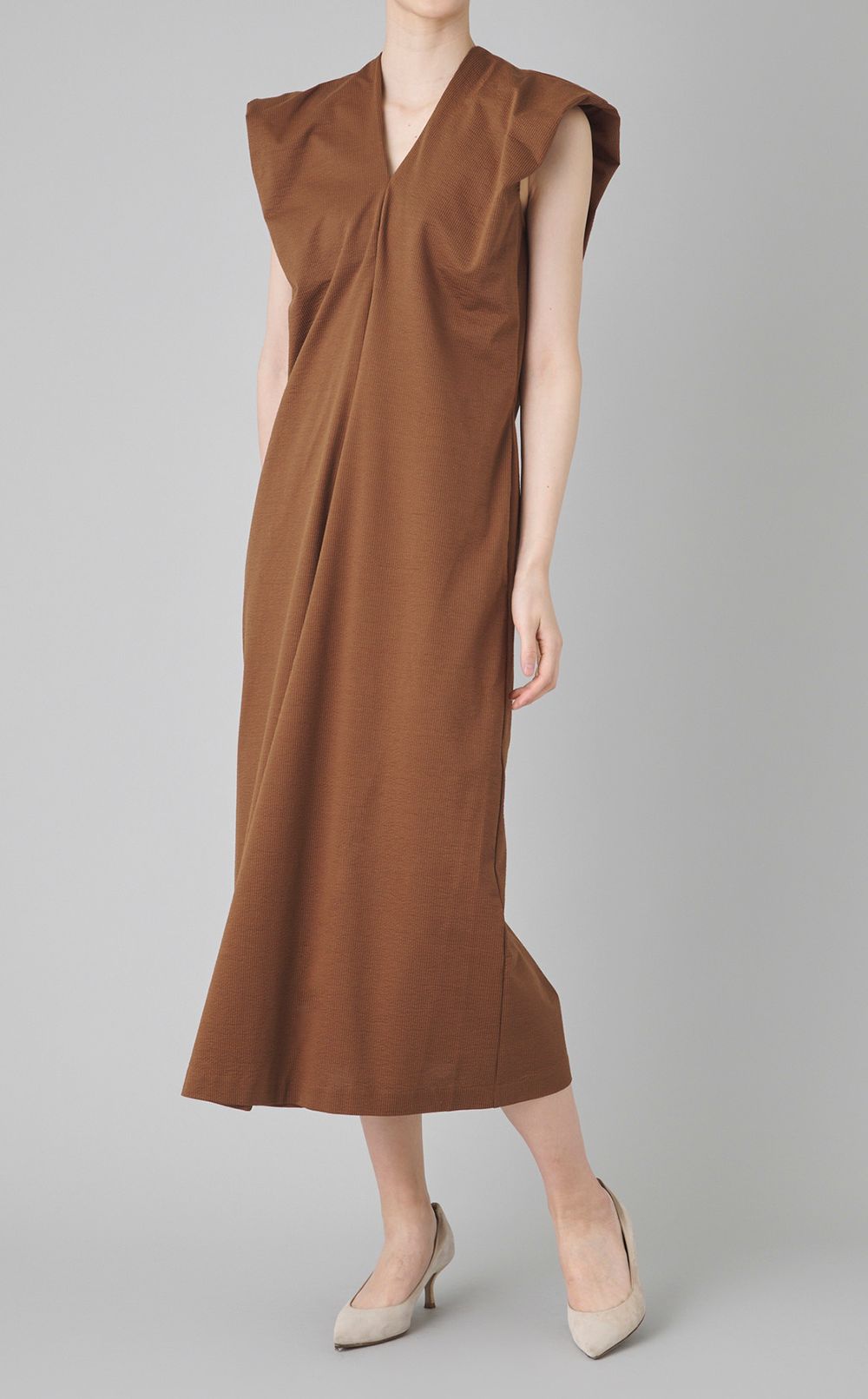 コットンリネンボリュームスリーブワンピース