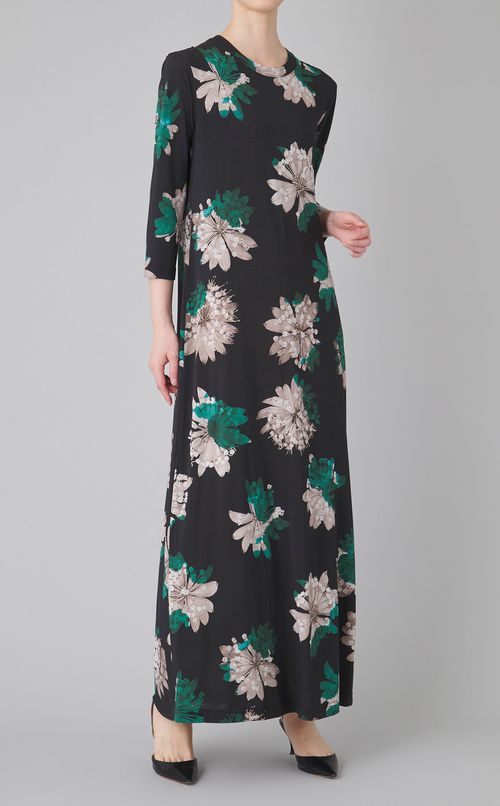 フラワープリントジャージーワンピース