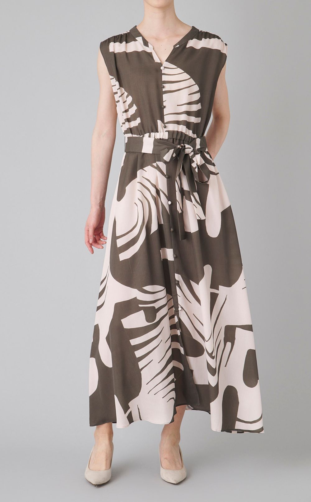 ゼブラプリントマキシワンピース