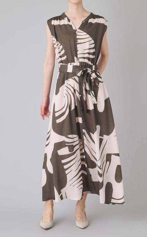 ゼブラプリントマキシワンピース