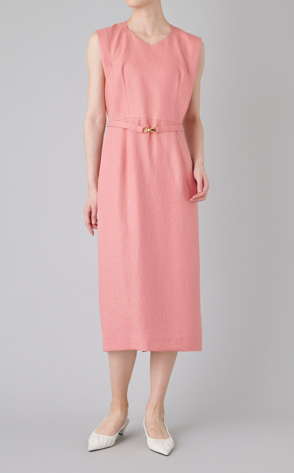 ダイヤモンドネックベルテッドワンピース