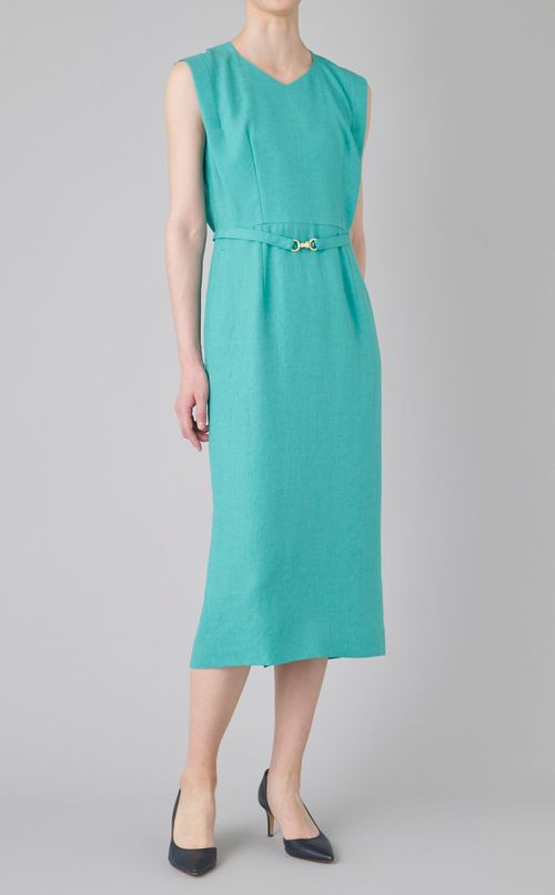 ダイヤモンドネックベルテッドワンピース