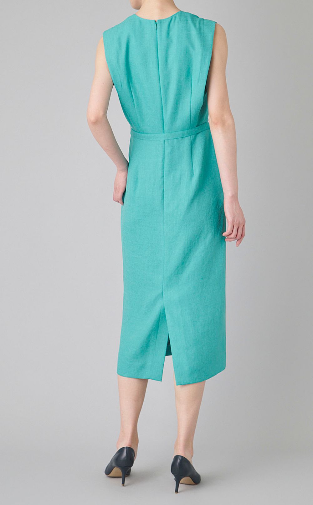 ダイヤモンドネックベルテッドワンピース