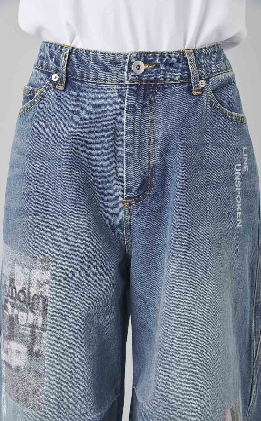 フォトプリントデニムパンツ