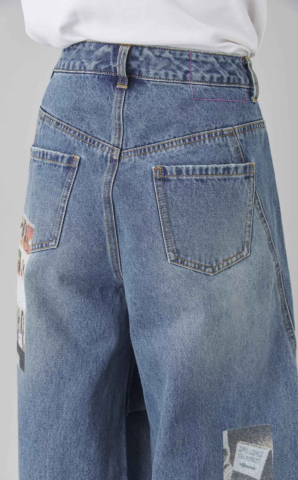 フォトプリントデニムパンツ