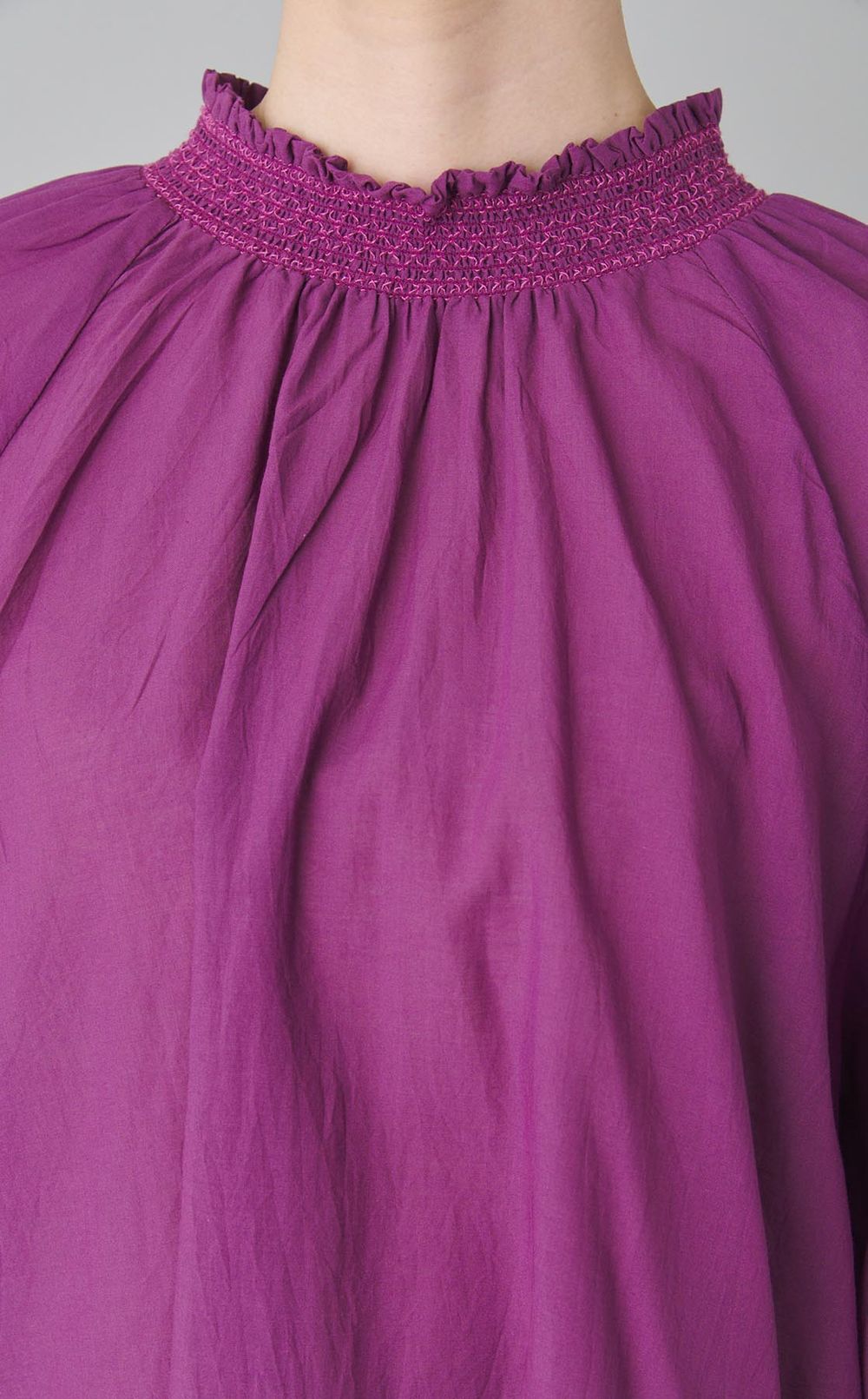 コットンレーヨンギャザーブラウス