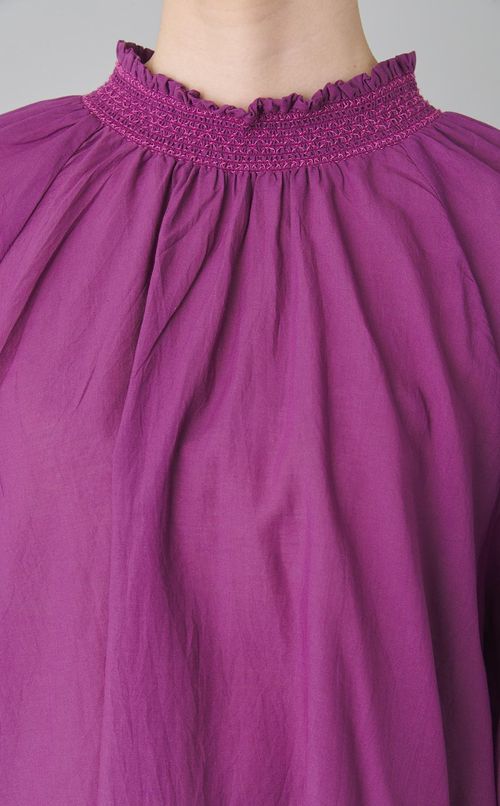 コットンレーヨンギャザーブラウス