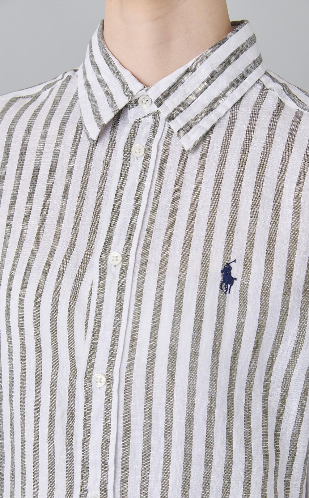 コットンストライプシャツ