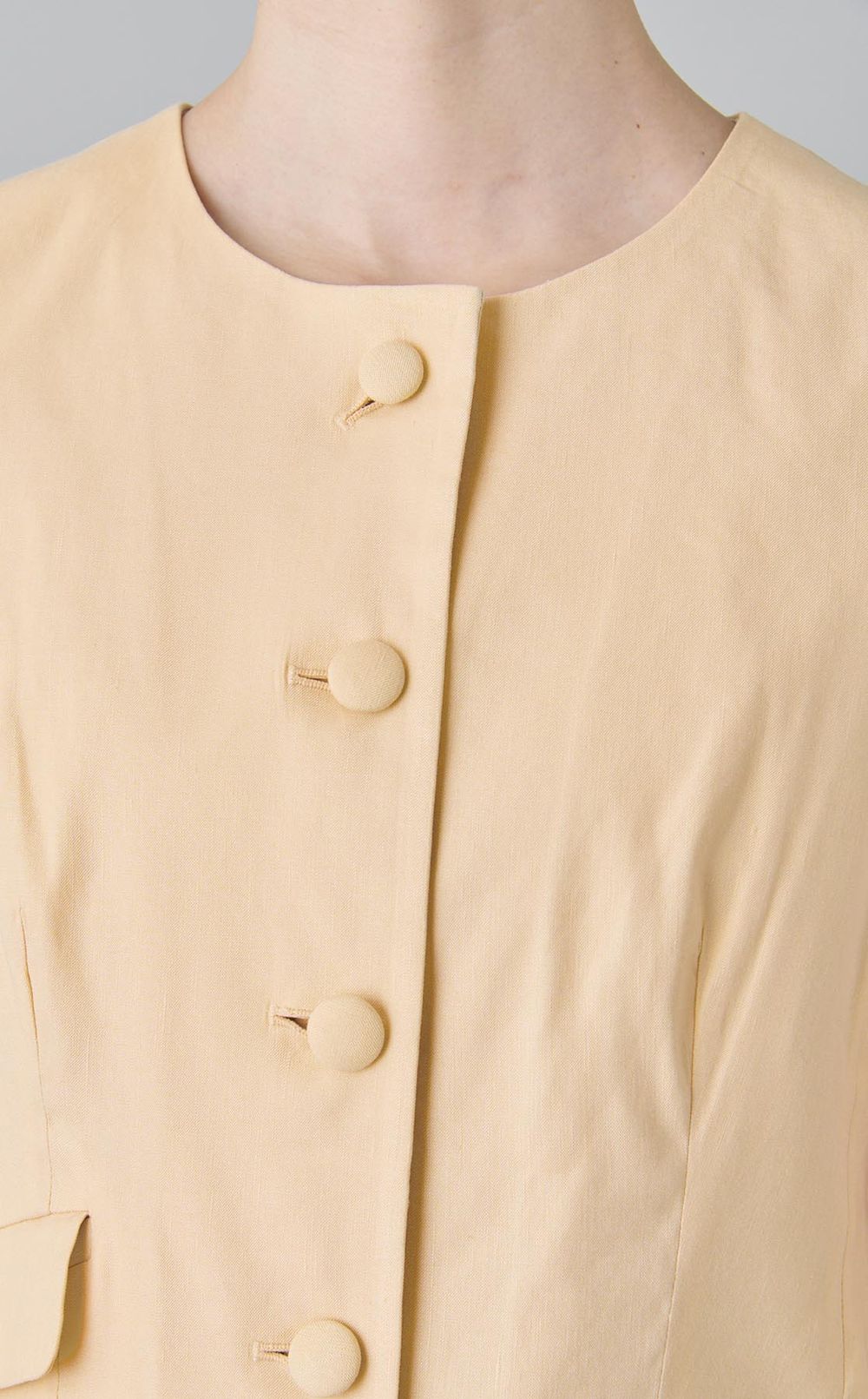 クルーネックリネンベスト