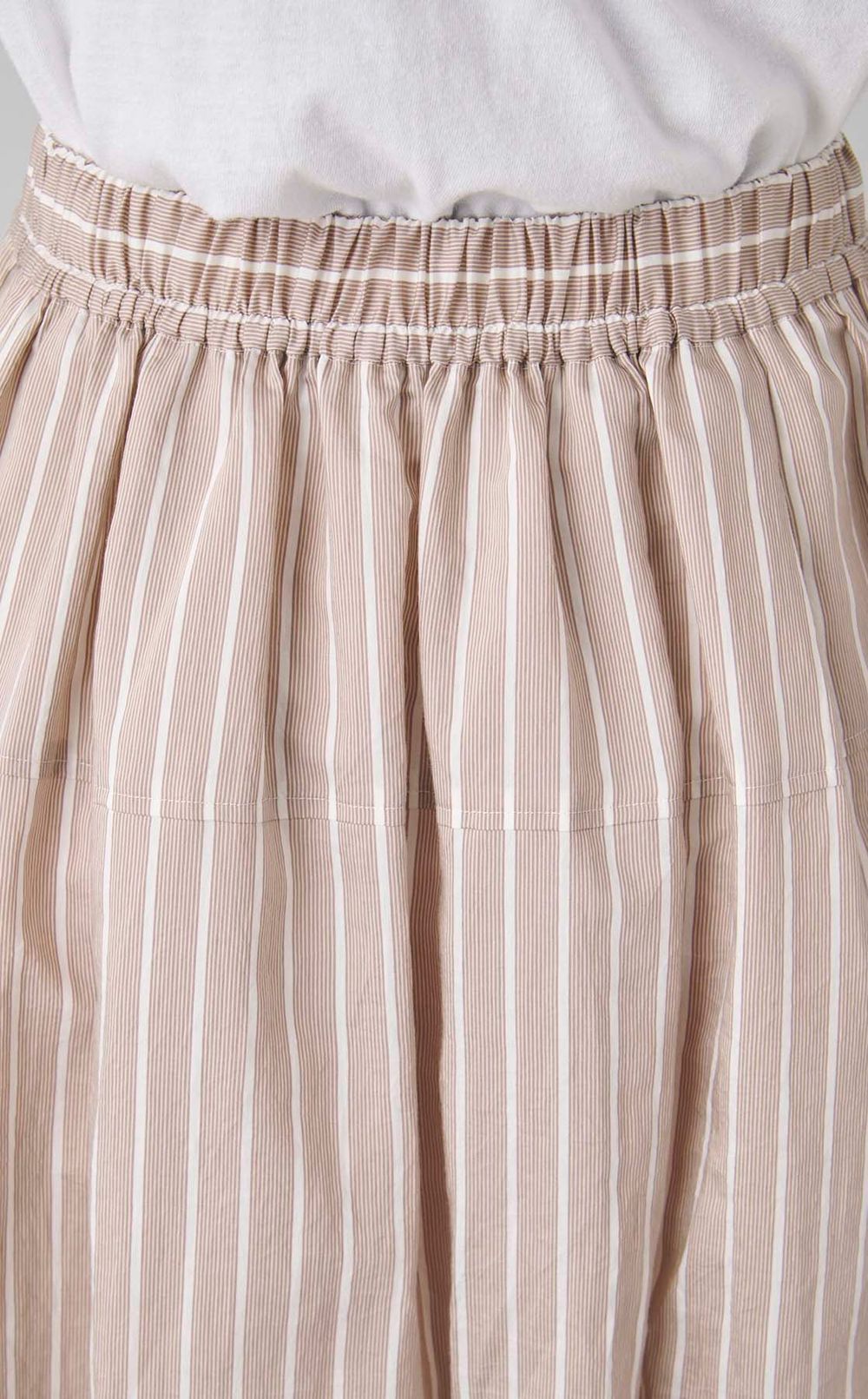 ストライプギャザーロングスカート