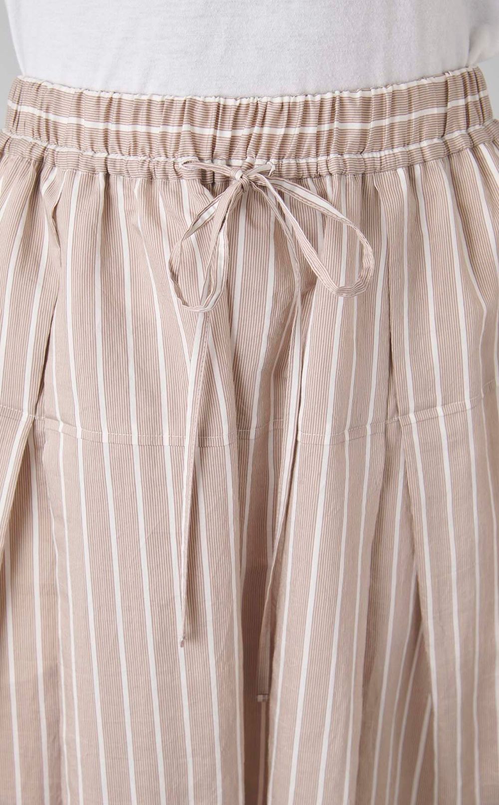 ストライプギャザーロングスカート