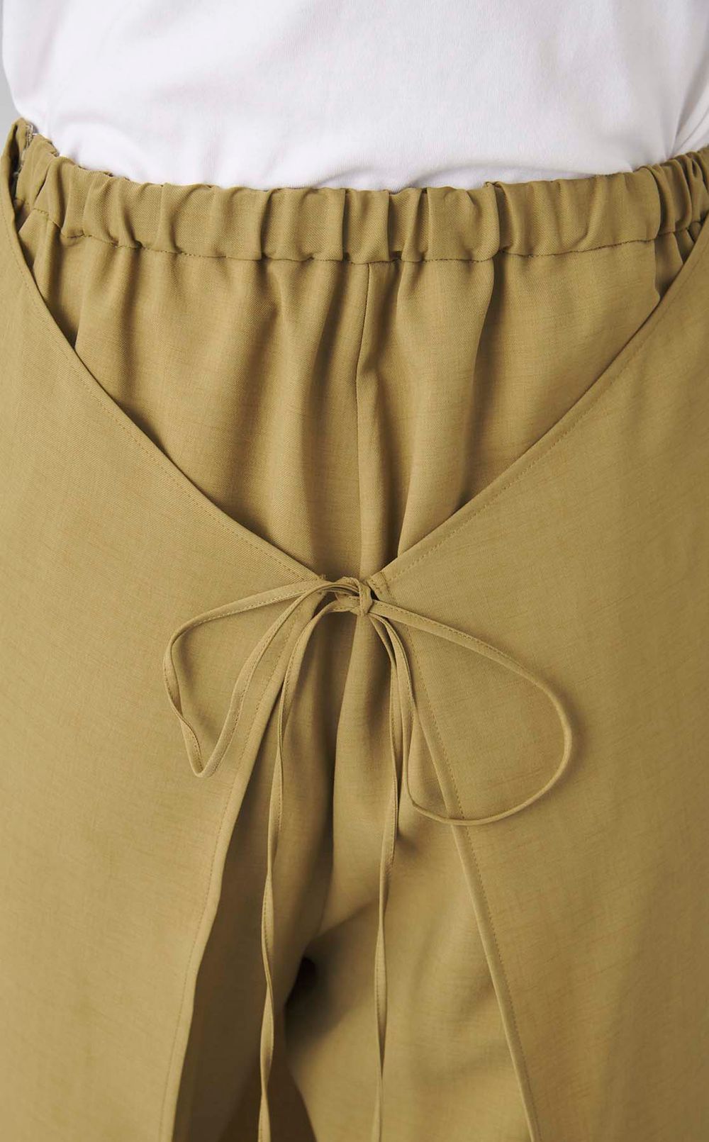 スカートレイヤードサテンパンツ