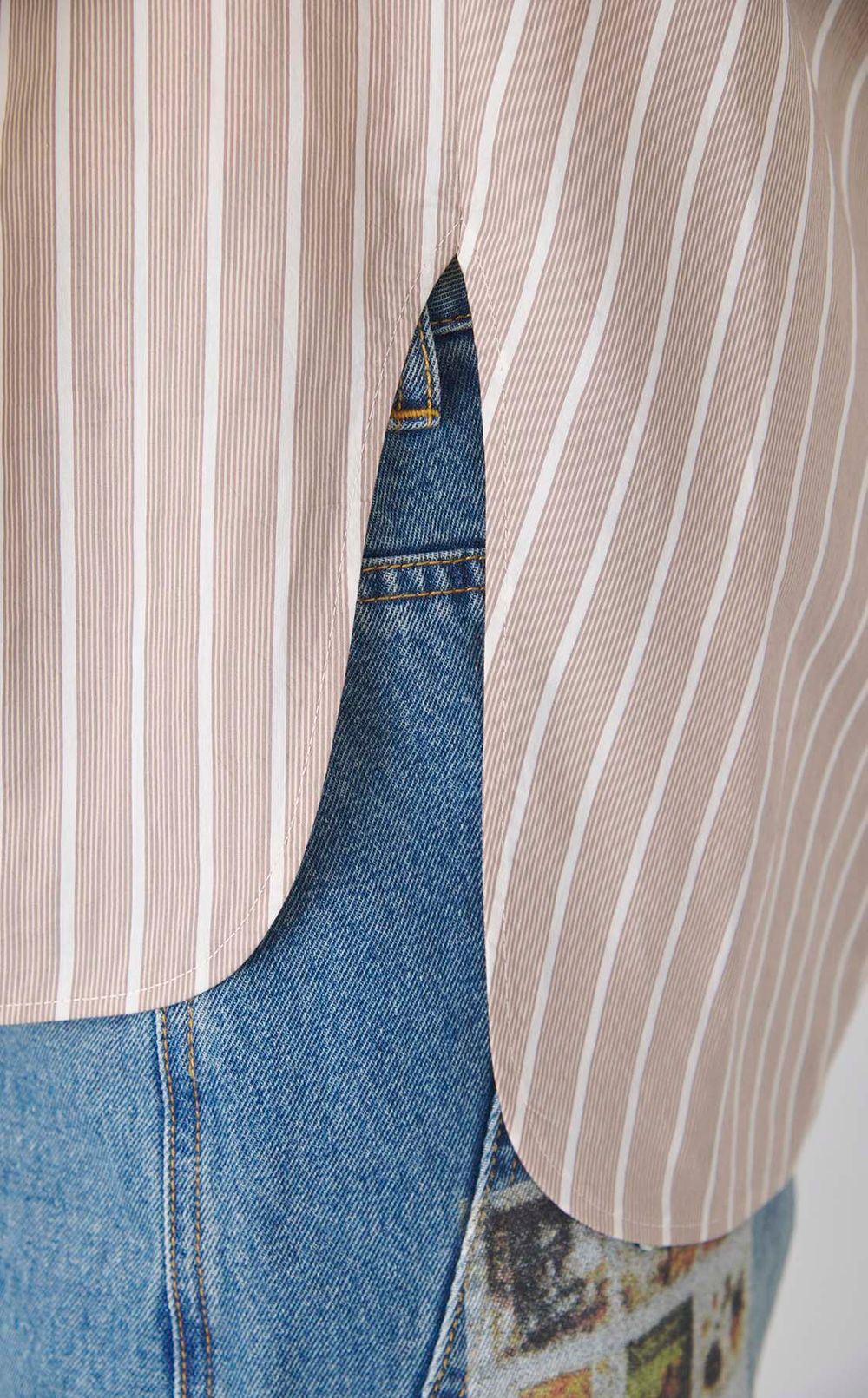 バルーンスリーブストライプシャツ