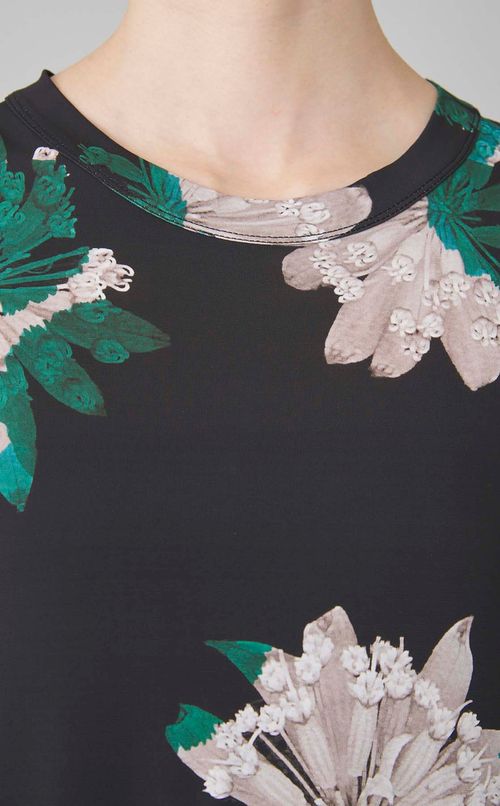 フラワープリントジャージーワンピース