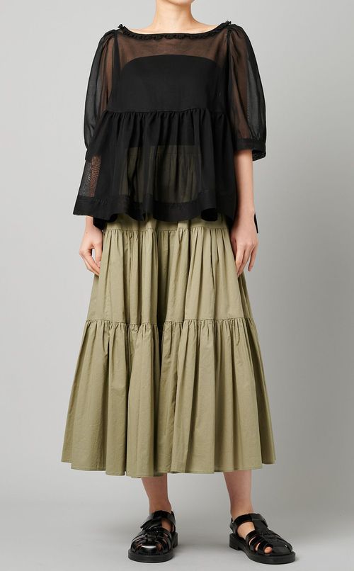 オーガンジーコットンブラウス