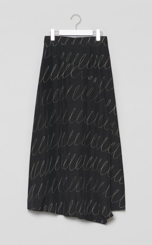 スケッチプリントフレアスカート