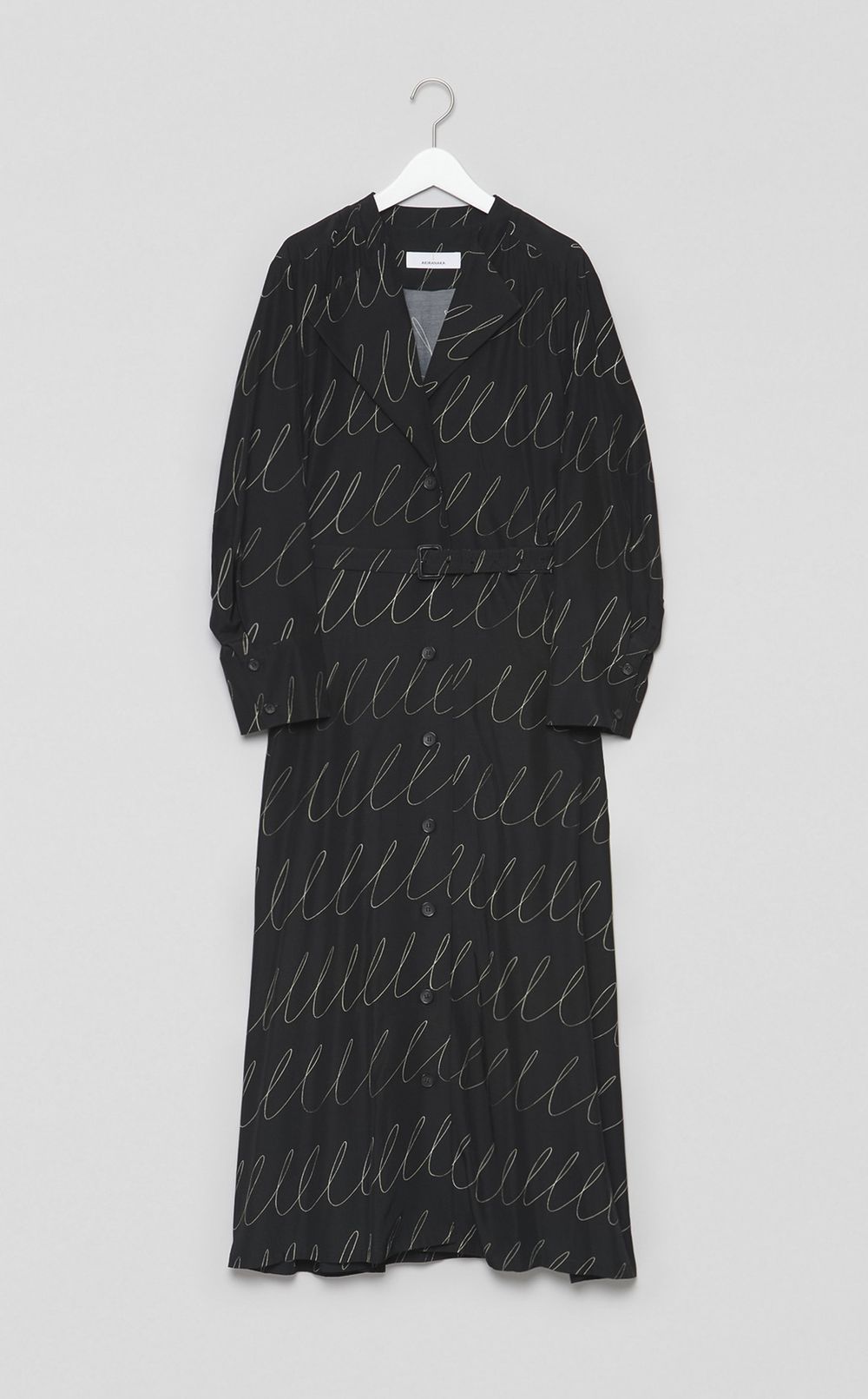 スケッチプリントベルテッドワンピース