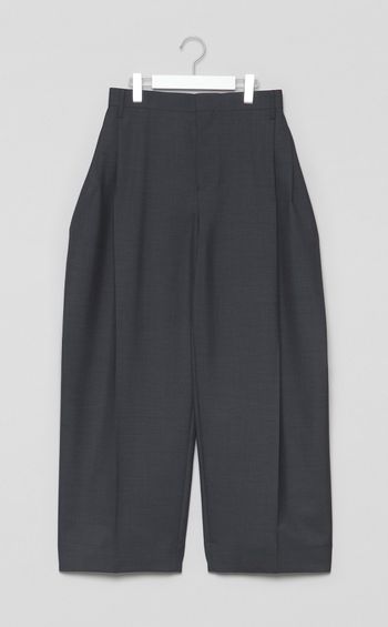 ウールトロサイドタックワイドパンツ