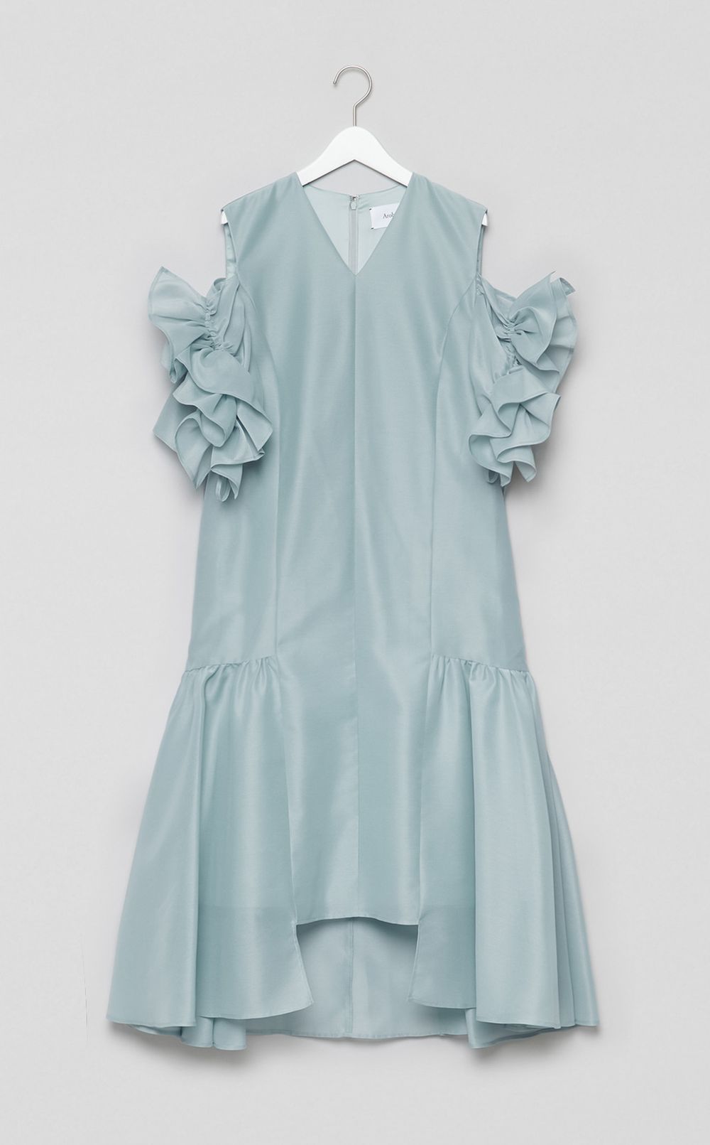 シアーフリルスリーブドレス