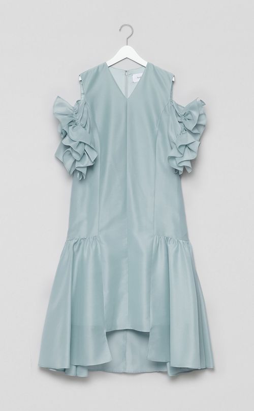 シアーフリルスリーブドレス