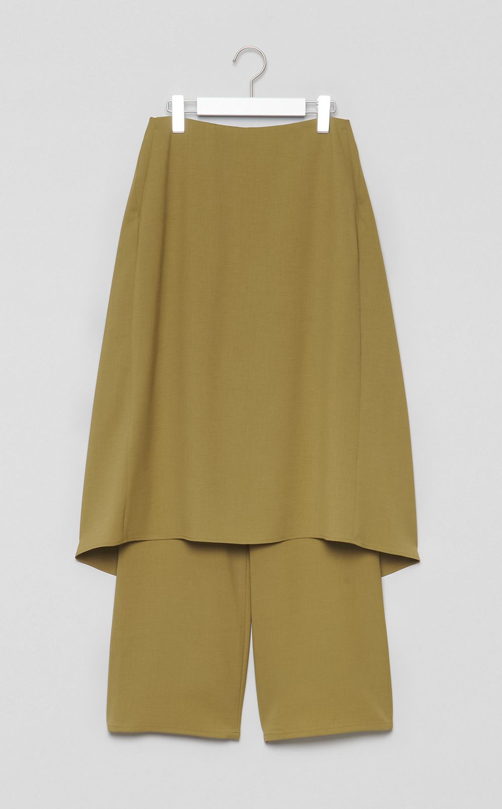 スカートレイヤードサテンパンツ