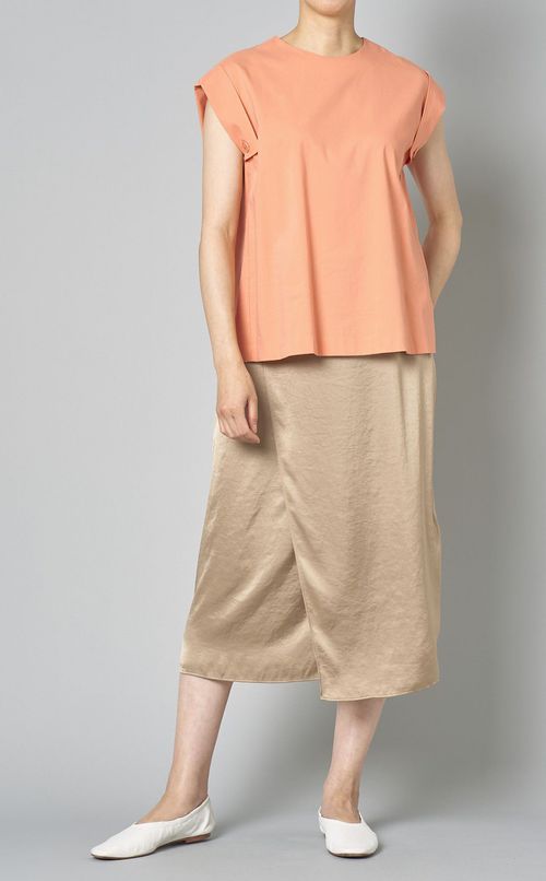 クラッシュサテンオーバーラップスカート