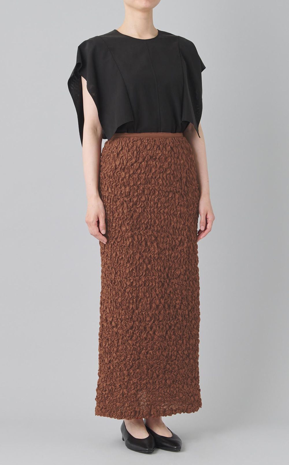 シャーリングストレートスカート