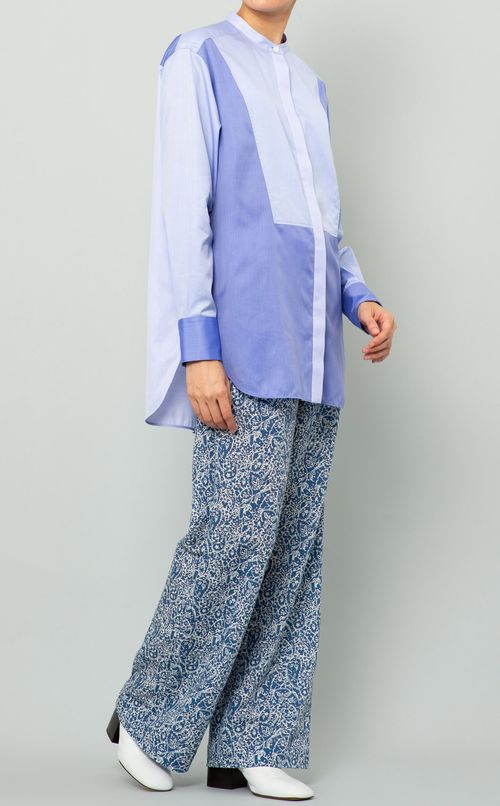 フロント切替バイカラーブラウス