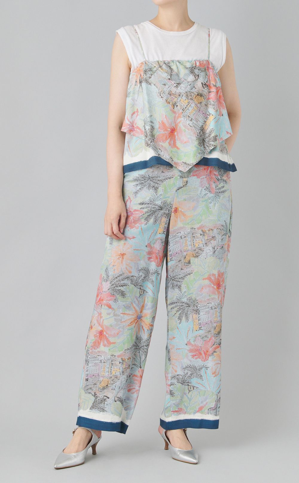 スカーフプリントビスチェ