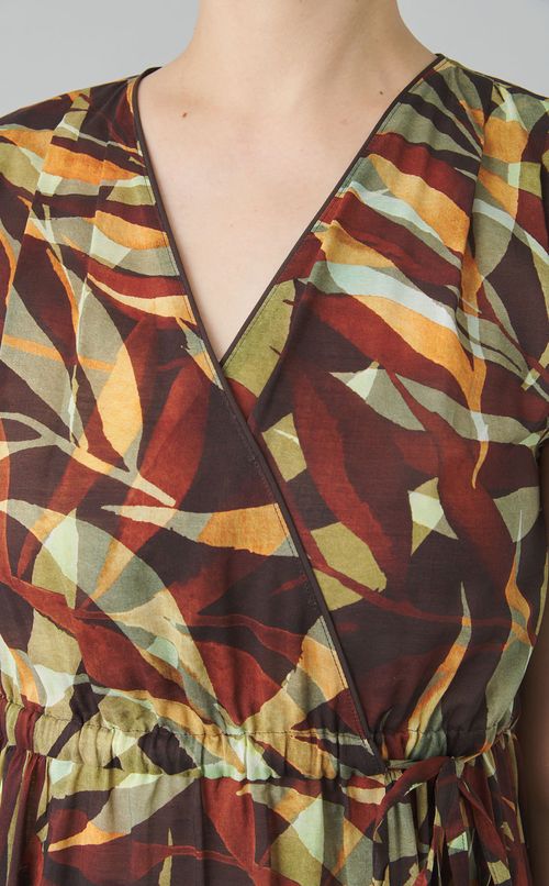 リーフプリントカシュクールワンピース