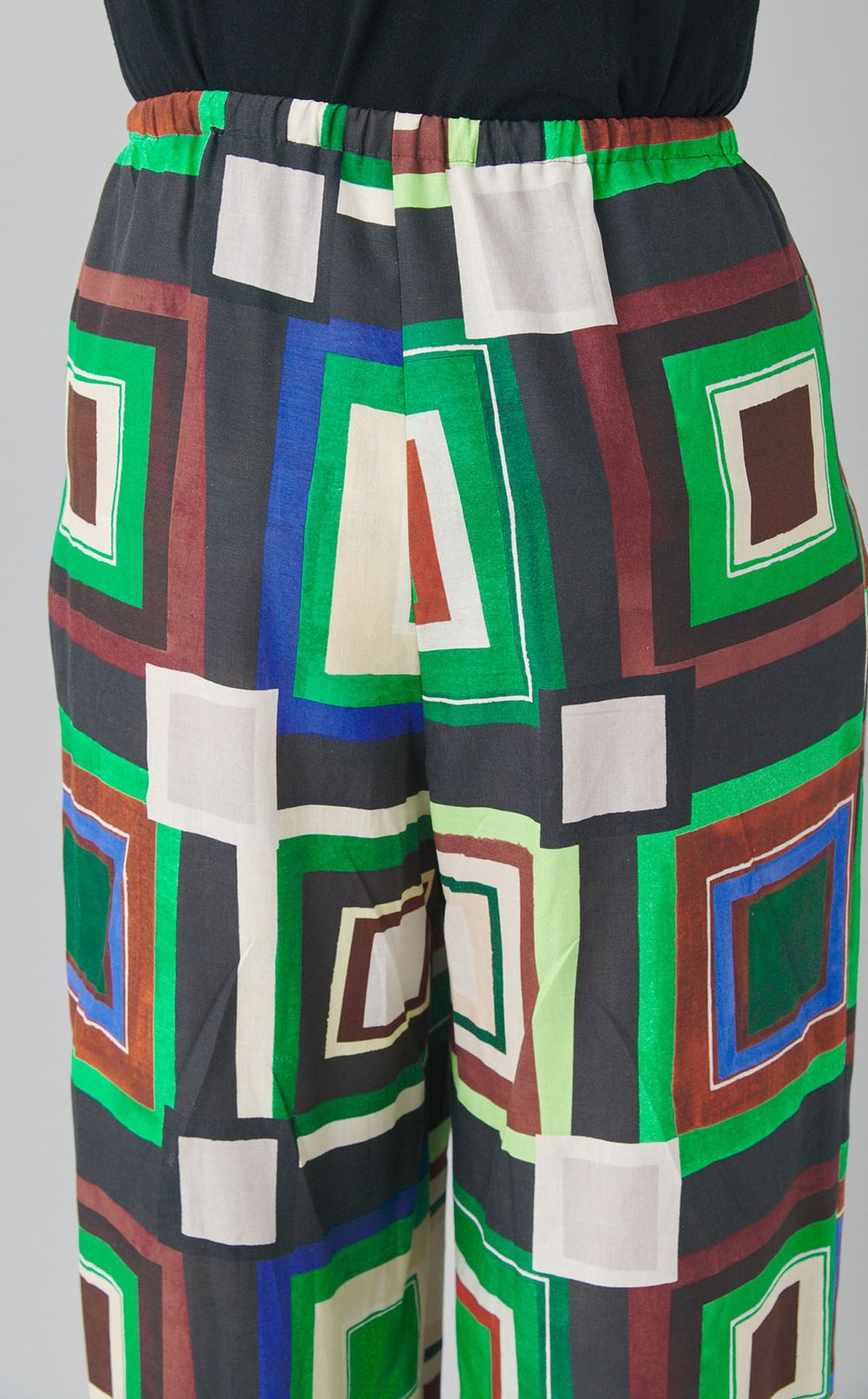 プリントツータックワイドパンツ