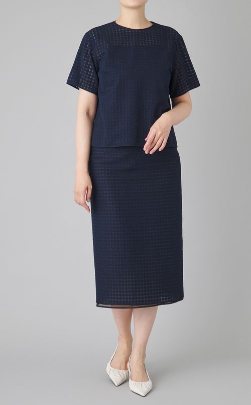 ドットハーフスリーブプルオーバー