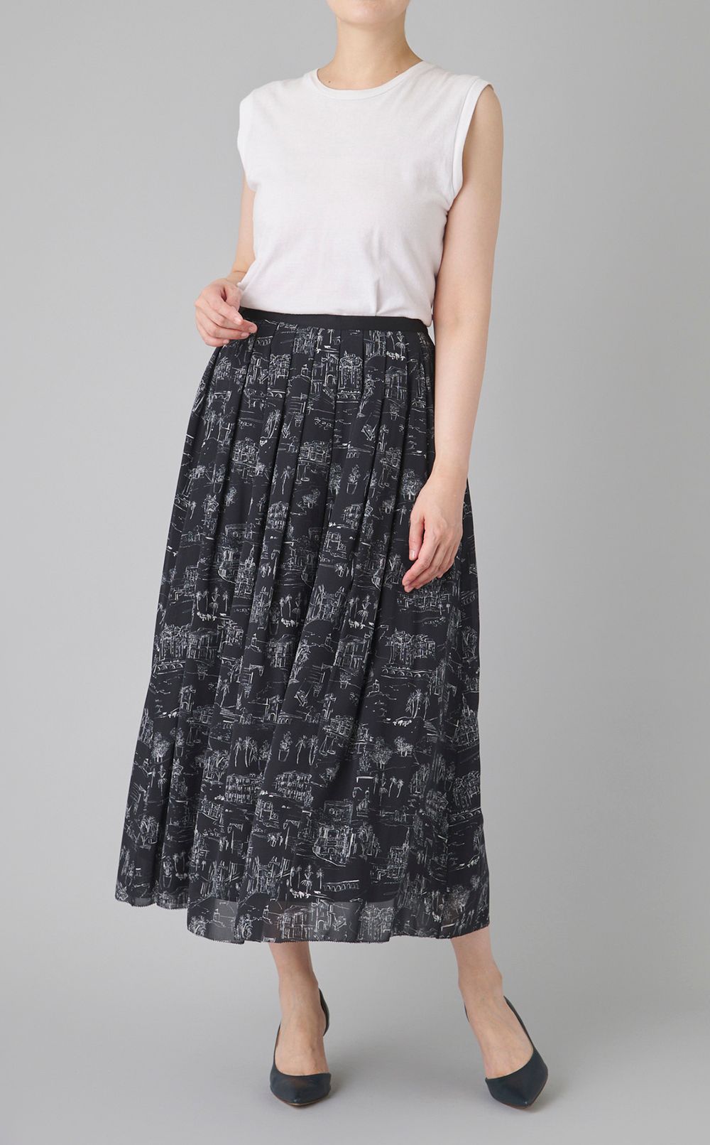 ランドスケーププリントスカート