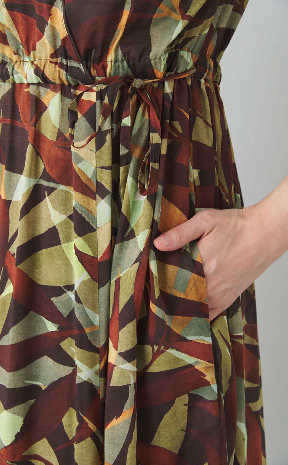 リーフプリントカシュクールワンピース