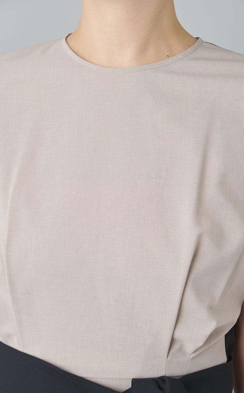 バイカラーウエストベルトワンピース