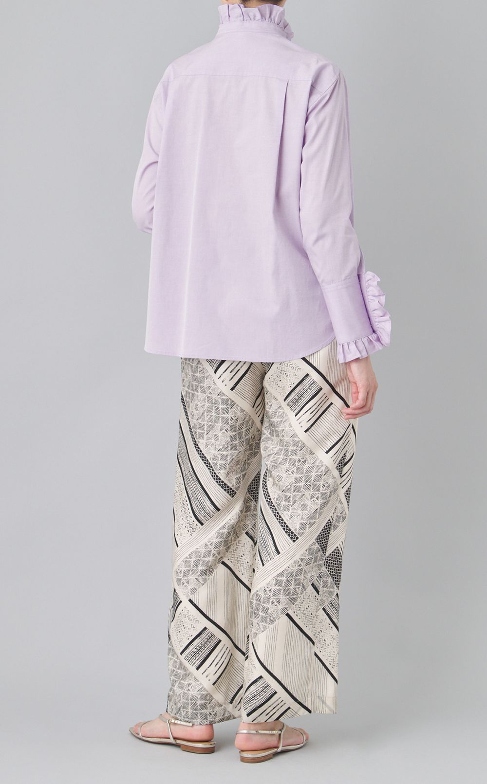 コットンブロードフリルシャツ