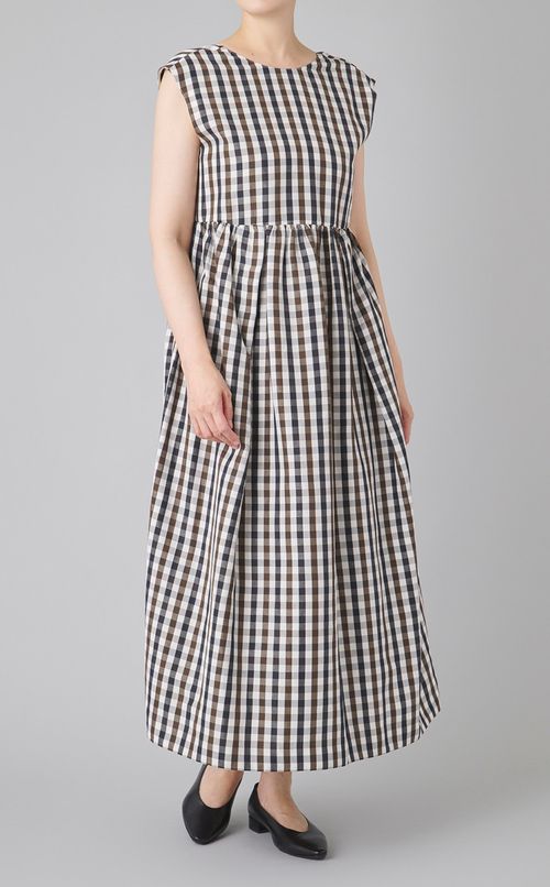 ギンガムチェックタックワンピース