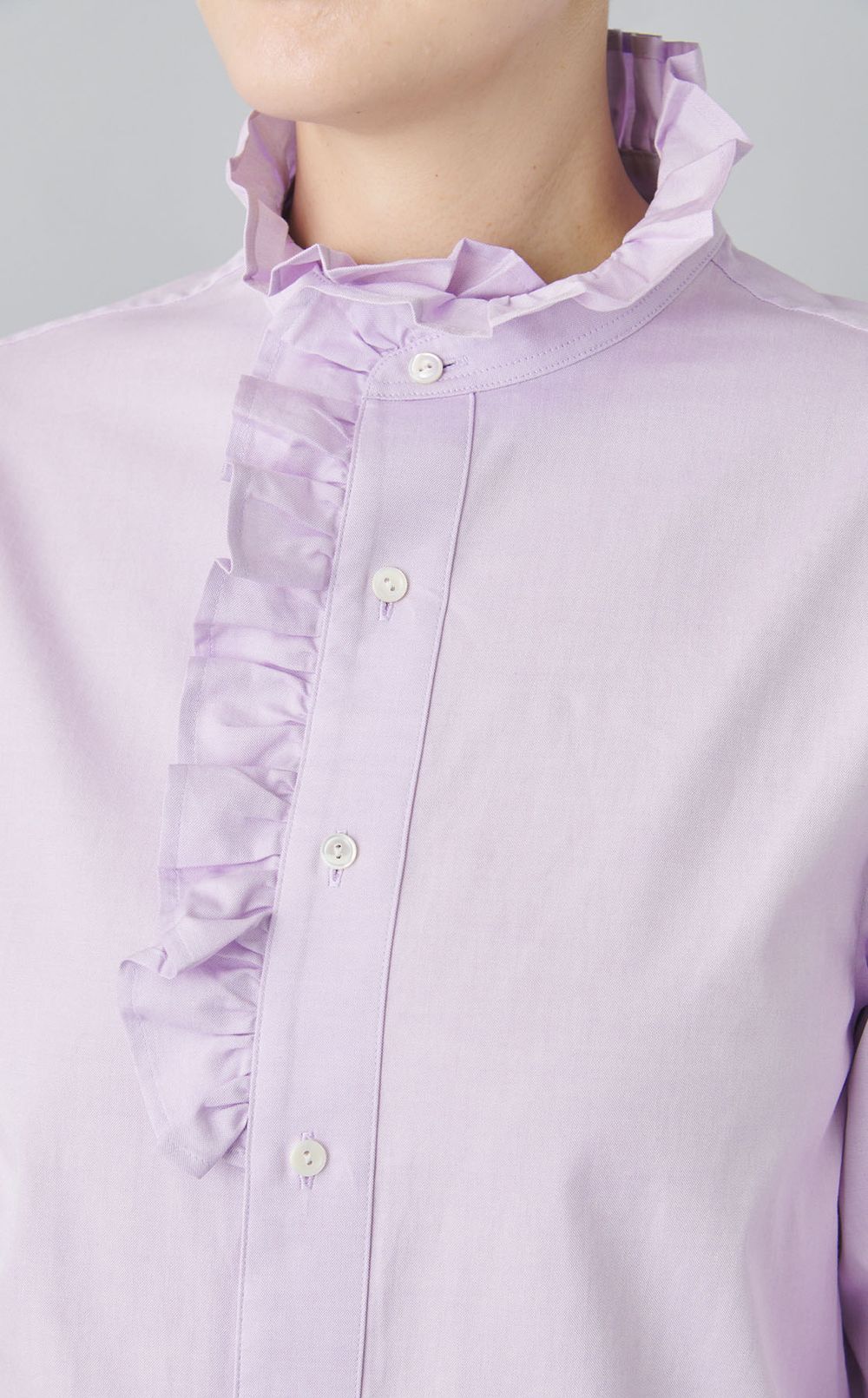 コットンブロードフリルシャツ