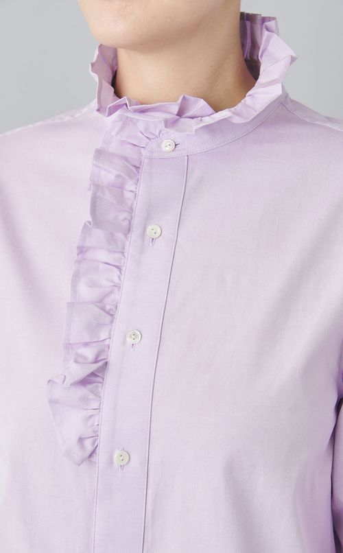 コットンブロードフリルシャツ