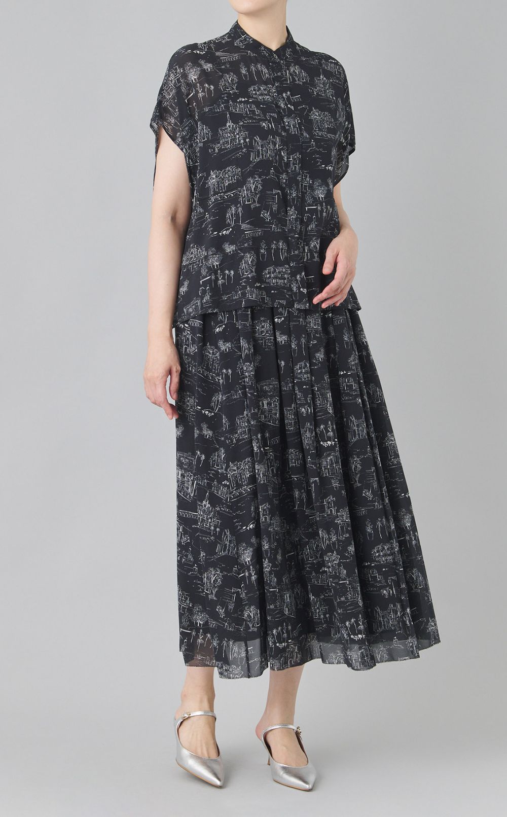 ランドスケーププリントスカート