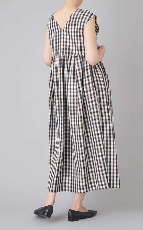 ギンガムチェックタックワンピース