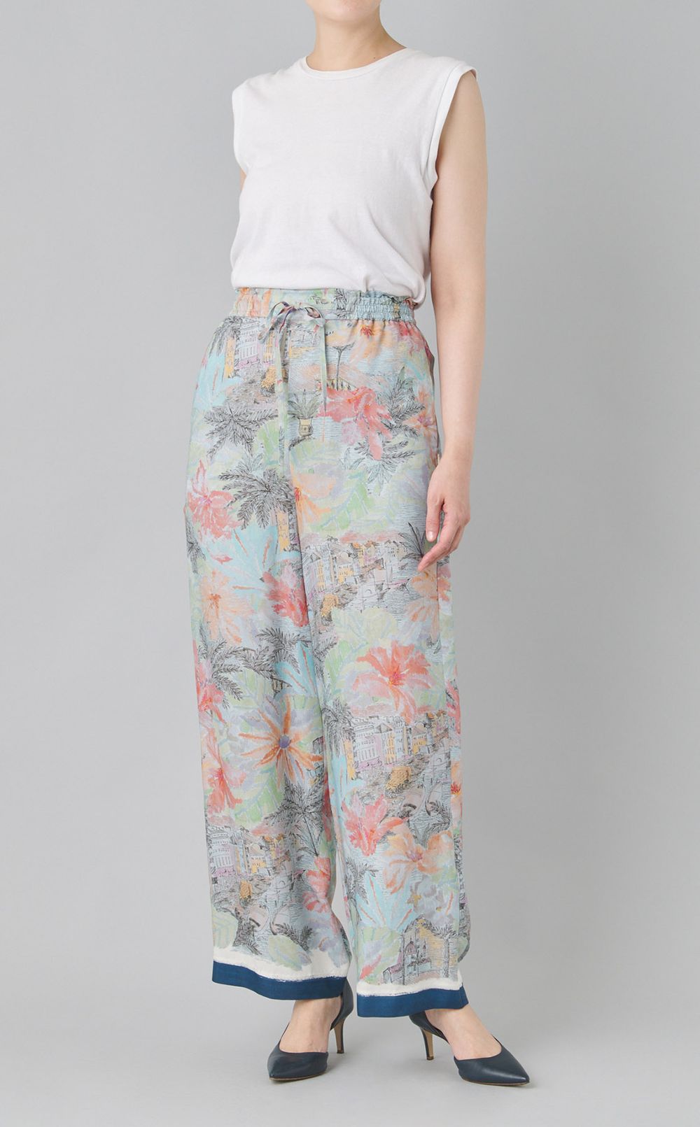 スカーフプリントパンツ