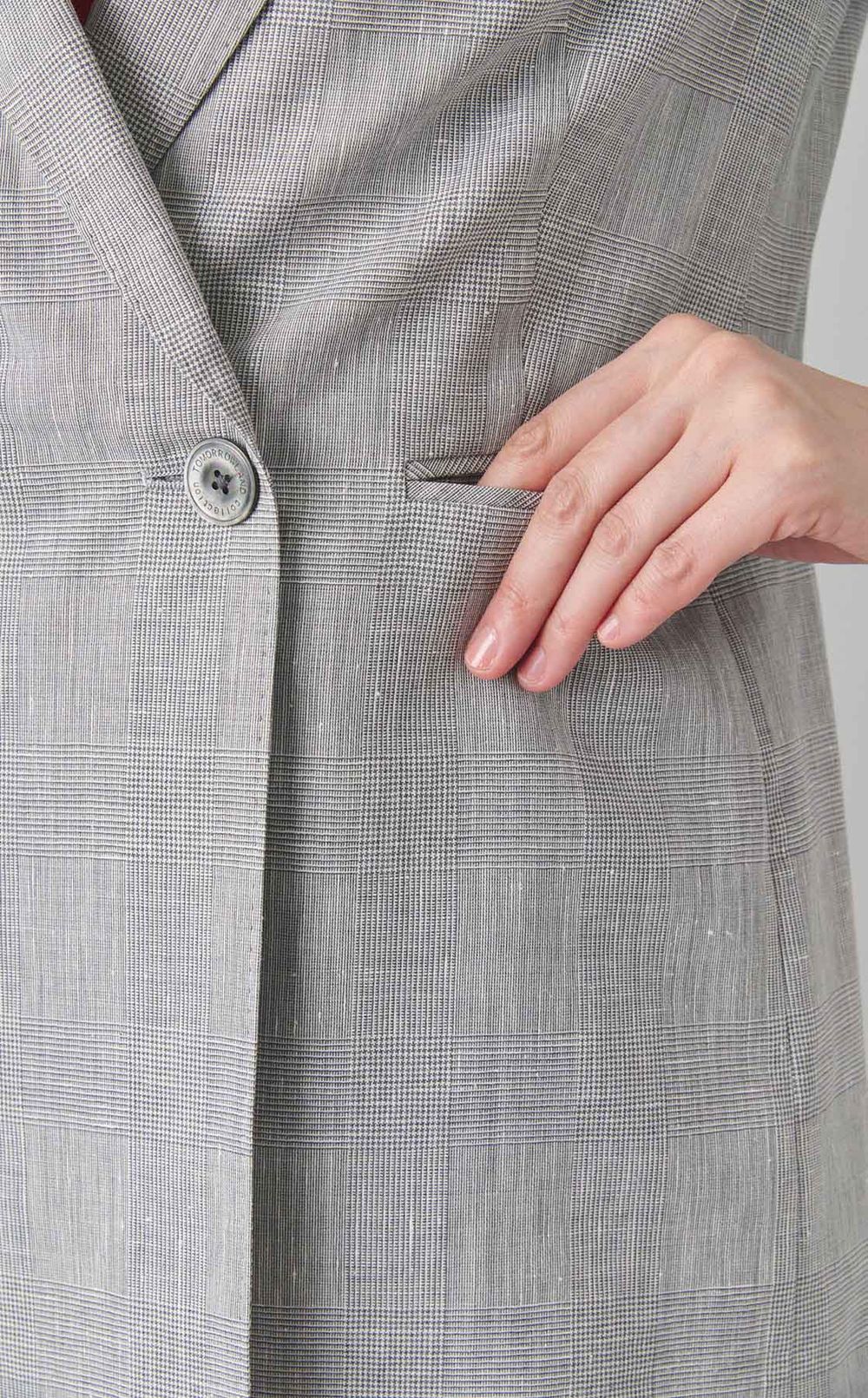 サマーウールチェックダブルジャケット