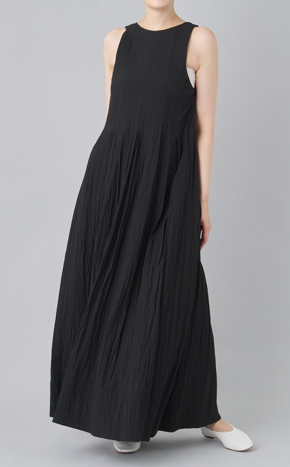 リネンサッカーロングワンピース