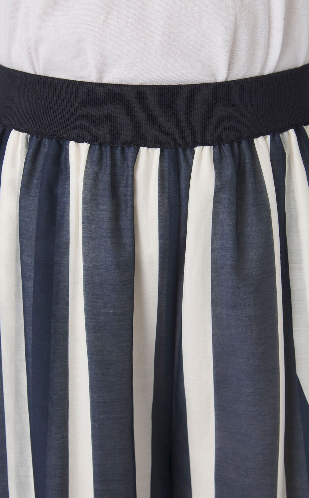 サークルストライプギャザーワイドパンツ