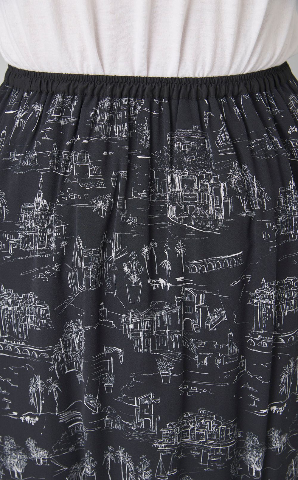 ランドスケーププリントスカート