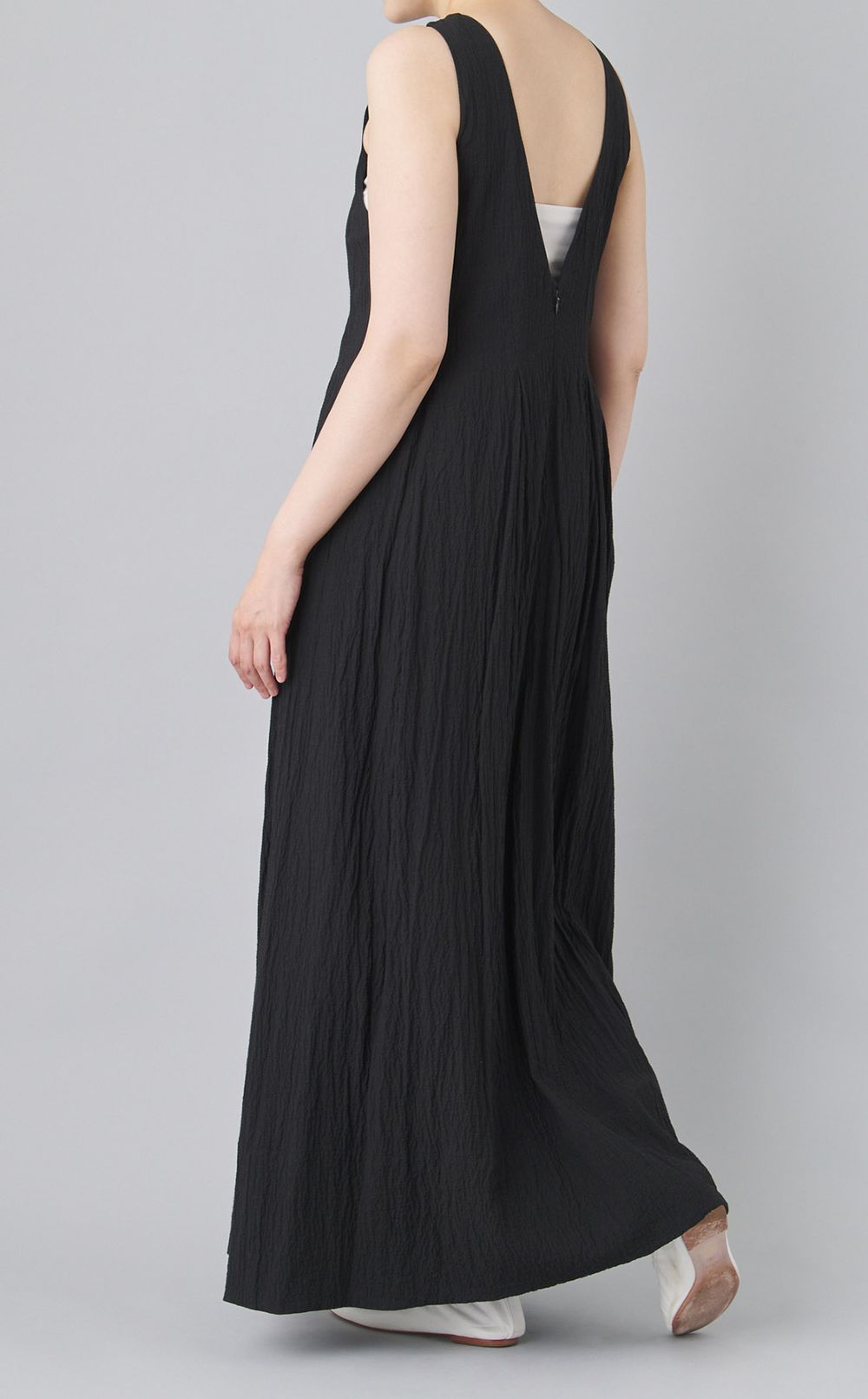 リネンサッカーロングワンピース