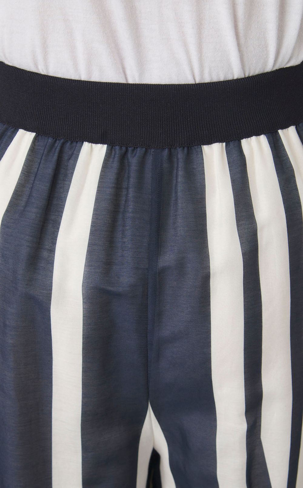 サークルストライプギャザーワイドパンツ